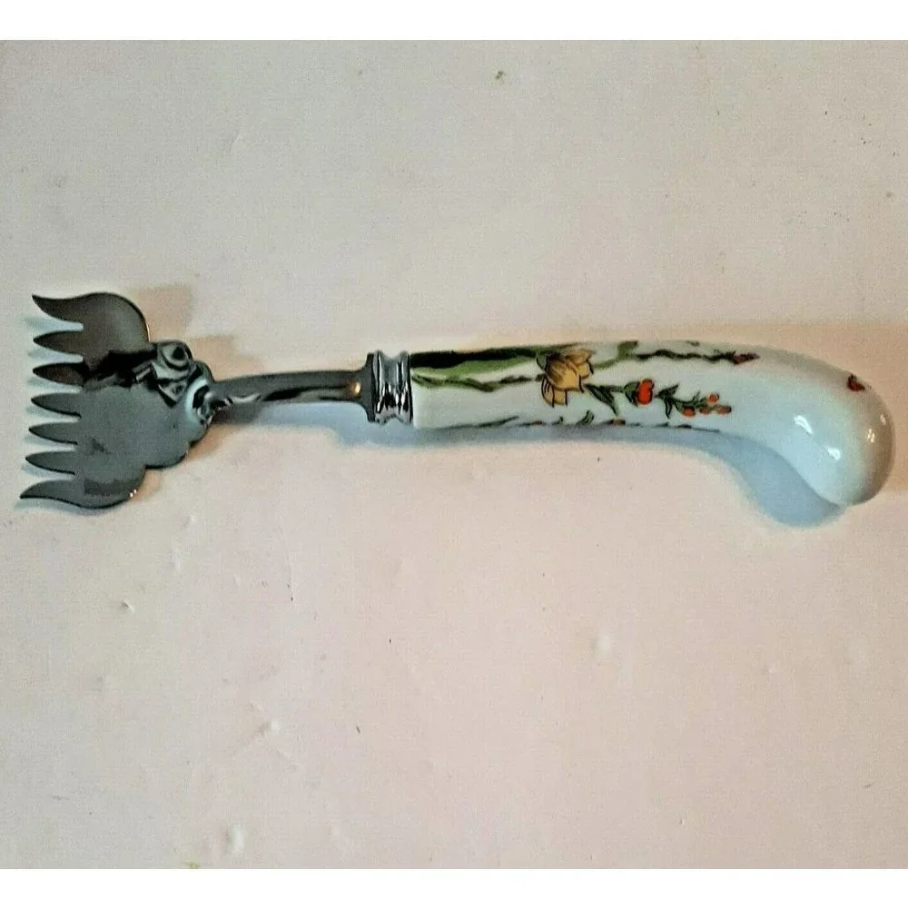 Floral Porcelain Handled Serving Fork 7